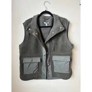 FLX Olive Green Sherpa Vest Women Size Large